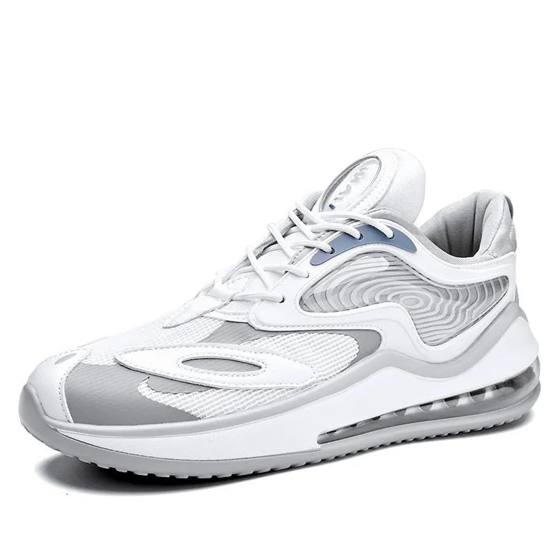 Men's casual summer shoes in Space Black with air cushion and elevated rubber sole