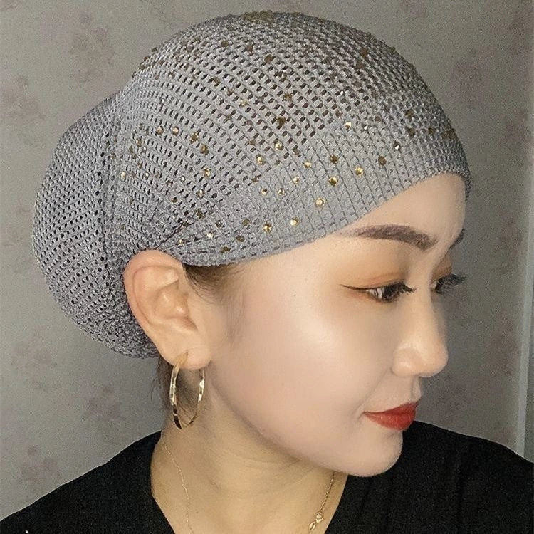 Elastic Hot Drilling Toque with lace detailing in various colors