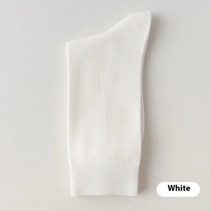 Mid-calf business socks in solid colours with combed cotton construction and deodorant function