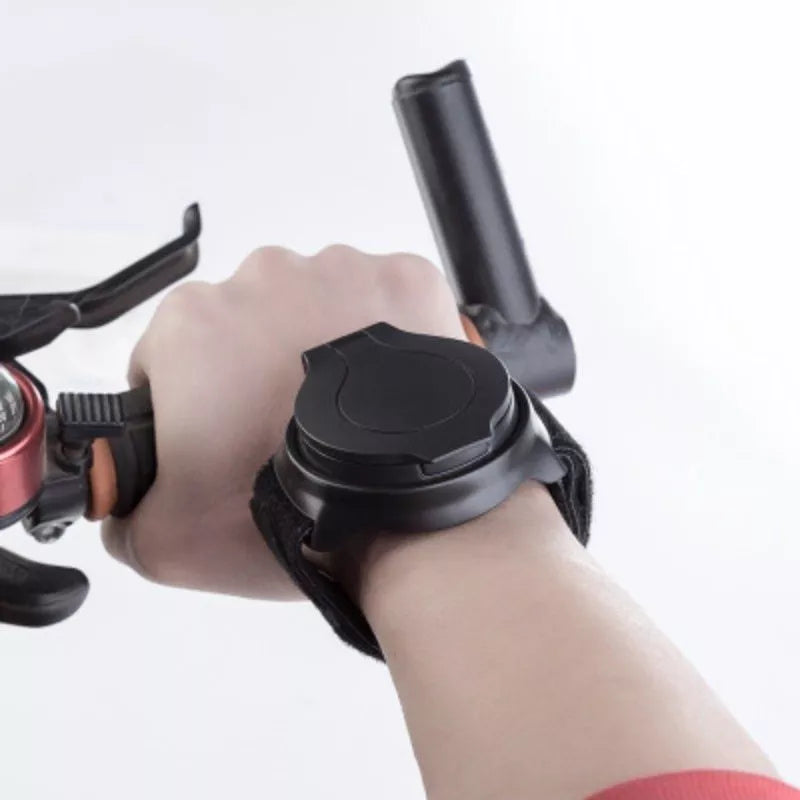 Wrist riding rear view mirror with 360° rotation and anti-slip mat