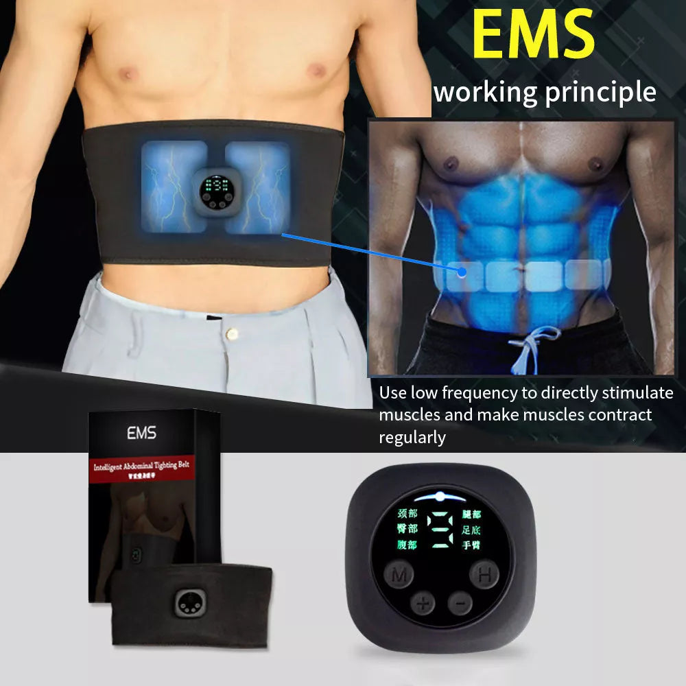 Smart Digital Display EMS Fitness Belt with adjustable intensity levels