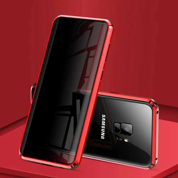 Anti-peeping magnetic clamshell phone case for Samsung Galaxy phones in multiple colours
