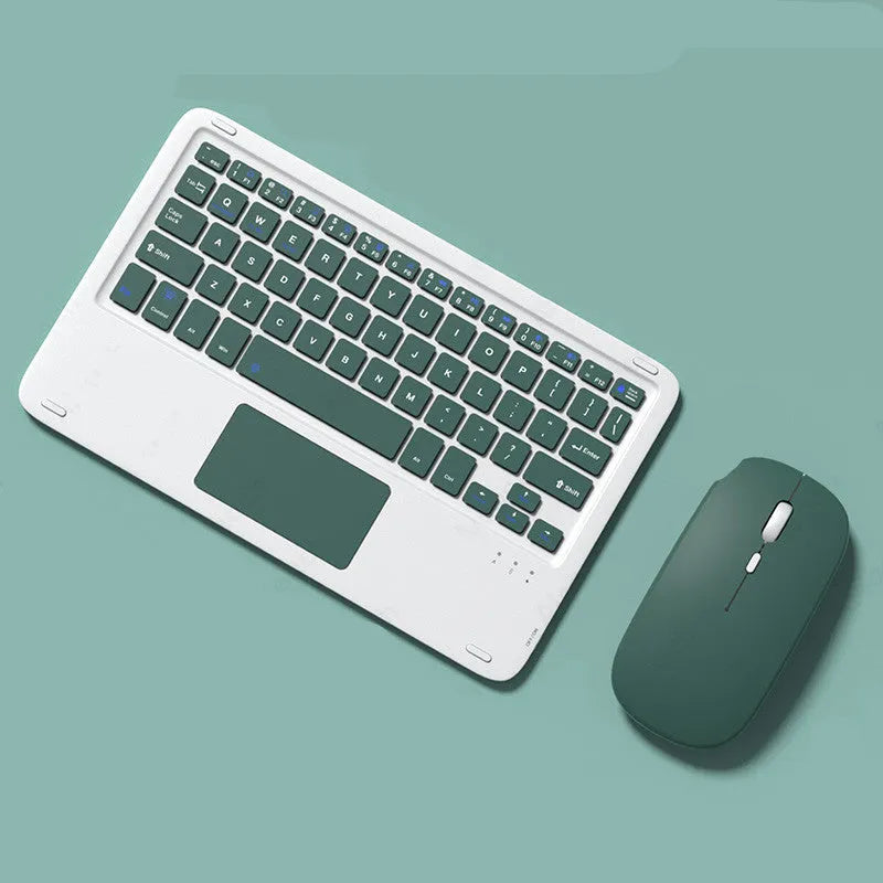Bluetooth wireless keyboard and mute mouse set in compact 24.8cm design with charging cable