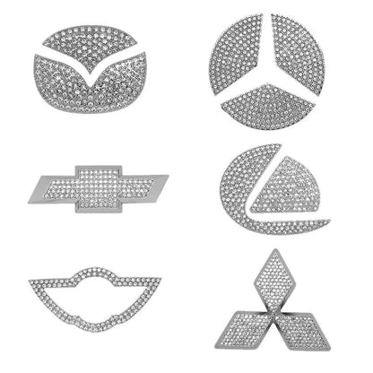 Zinc alloy diamond decorative sticker for Toyota steering wheel centre cap labelling