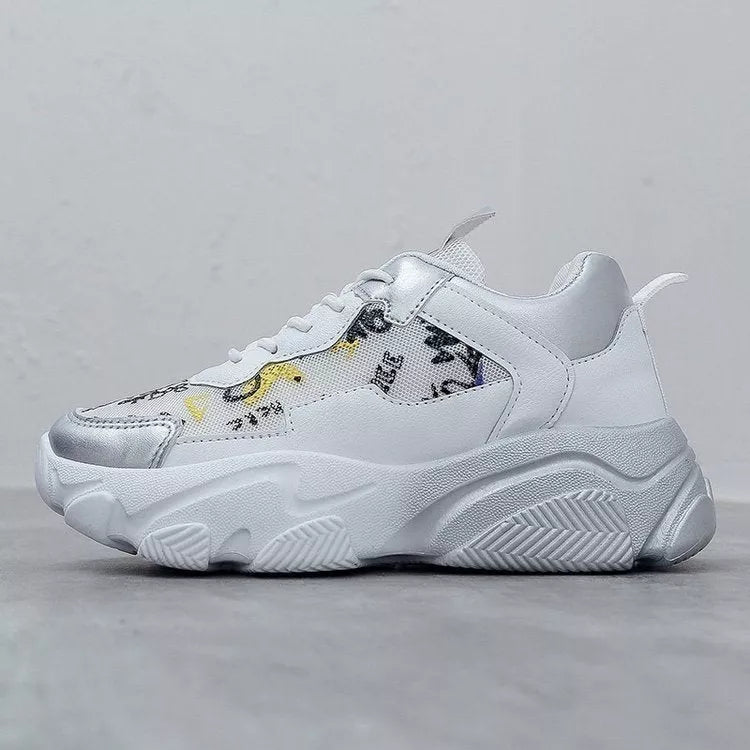 Light Sole Running Shoes in red, purple, and silver with breathable mesh design