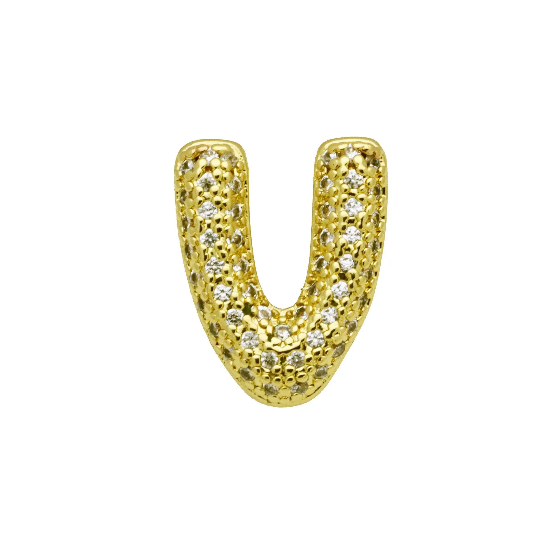 Retro style copper bracelet with English letter charm featuring micro inlaid zirconium stones in gold plating
