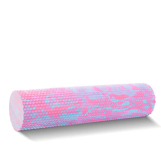 Pink 30cm floating foam roller for yoga back massage, 15cm diameter EVA construction