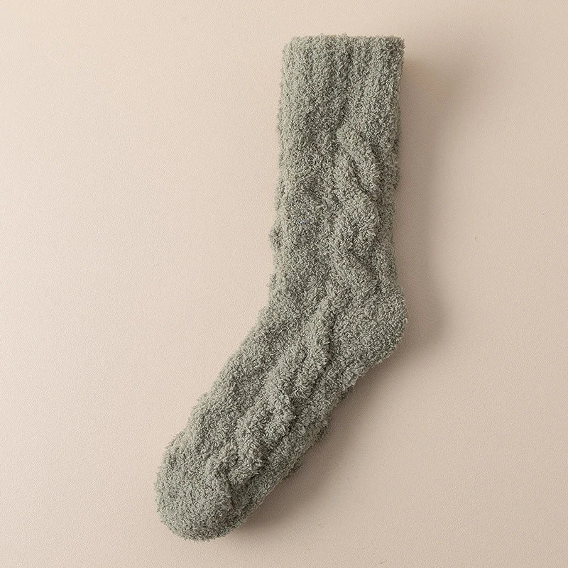Cozy coral fleece socks in various colors, designed for superior comfort and warmth