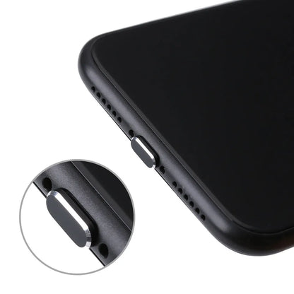 Aluminium alloy dust plug for iPhone Lightning charging port in various metallic colours.