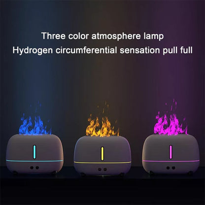 Upgraded Flame Humidifier with LED flame effect and essential oil diffuser