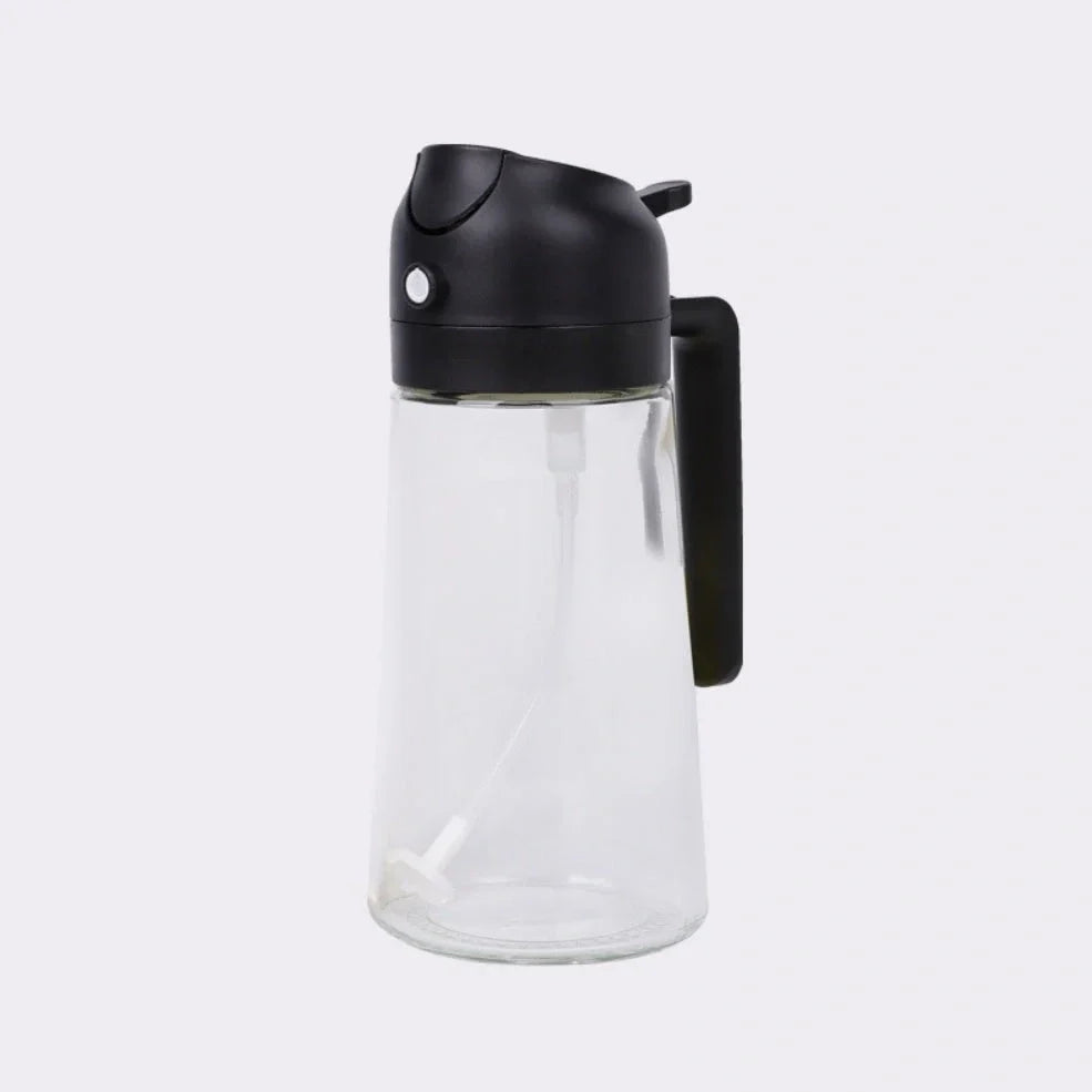 Spray oiler with automatic mechanism, transparent PP glass body showing oil level, 450ml capacity