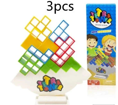 Colorful plastic stacking blocks for kids and adults, perfect for learning and family games