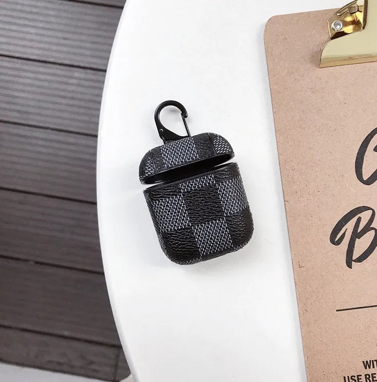 iPhone XS Max protective case with lattice pattern, headset storage slot, and a silver anti-lost hook.