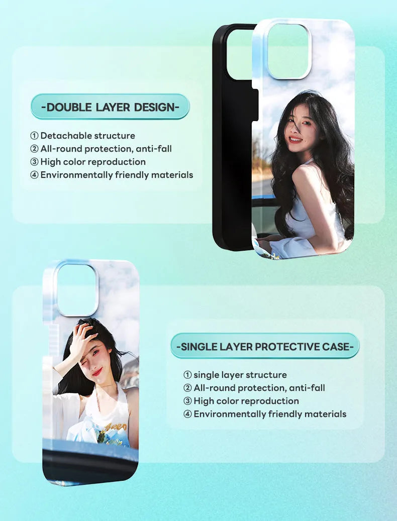 Metal phone case heat transfer printing press machine for custom decoration.