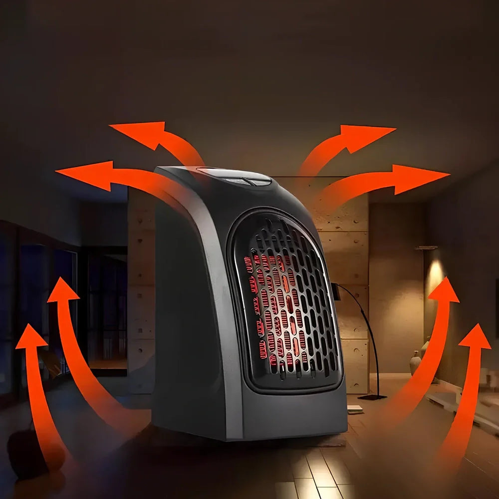 Flame Heater mini household heater with flame retardant ABS construction and 500W heating capacity