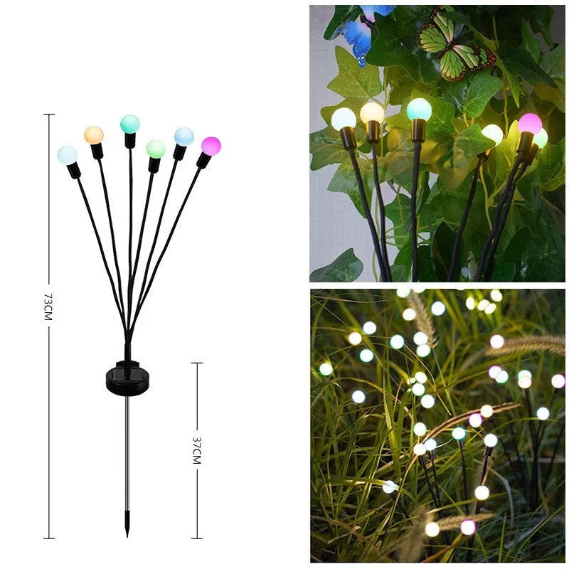 Solar-powered ground plug lawn light with automatic dusk-to-dawn operation and multiple head configurations