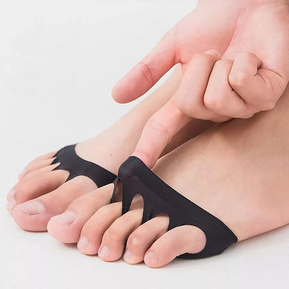 Invisible Five Finger Socks with cushioned forefoot pads for pain relief
