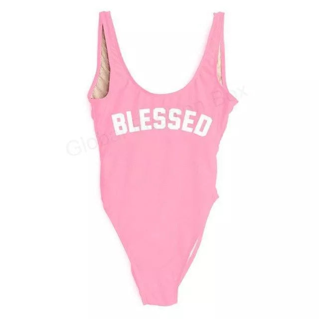 Blessed Swimsuit in various colors, made from durable polyester and nylon