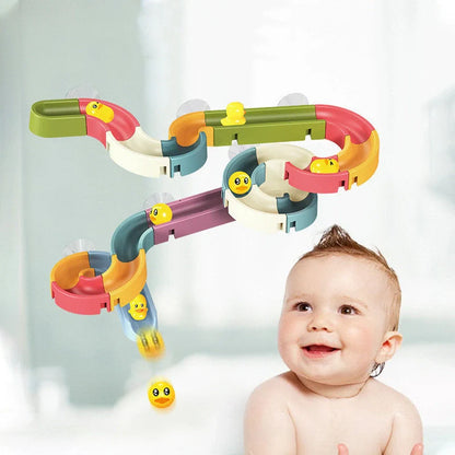 DIY Baby Bath Toys with Suction Cup Marble Race Track for kids' bath time fun