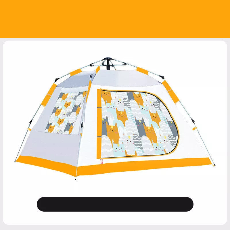 Portable children's camping folding tent with quick setup and waterproof design