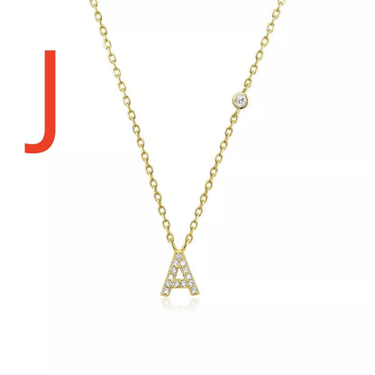 Custom Initial Necklace with sparkling CZ pendant, available in gold or silver finish