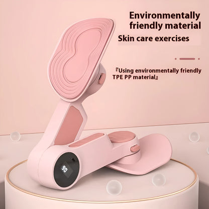 Pelvic floor muscle trainer leg clamp in sky blue or white peach pink with 360° rotation and optional intelligent counting