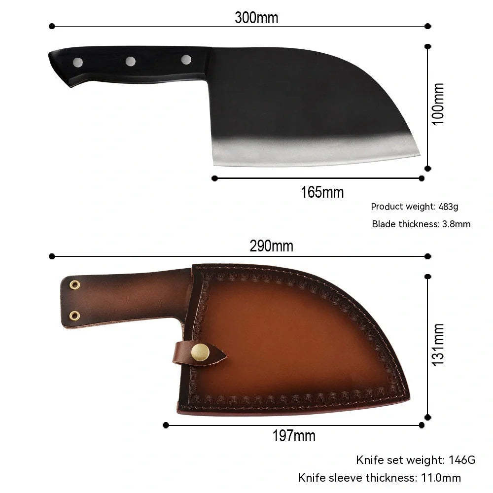 Premium stainless steel butcher knife with a wooden handle, perfect for home chefs who want to elevate their cooking experience.
