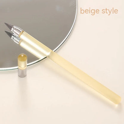 Transparent acrylic barrel mechanical pencil with alloy nib showing internal graphite lead