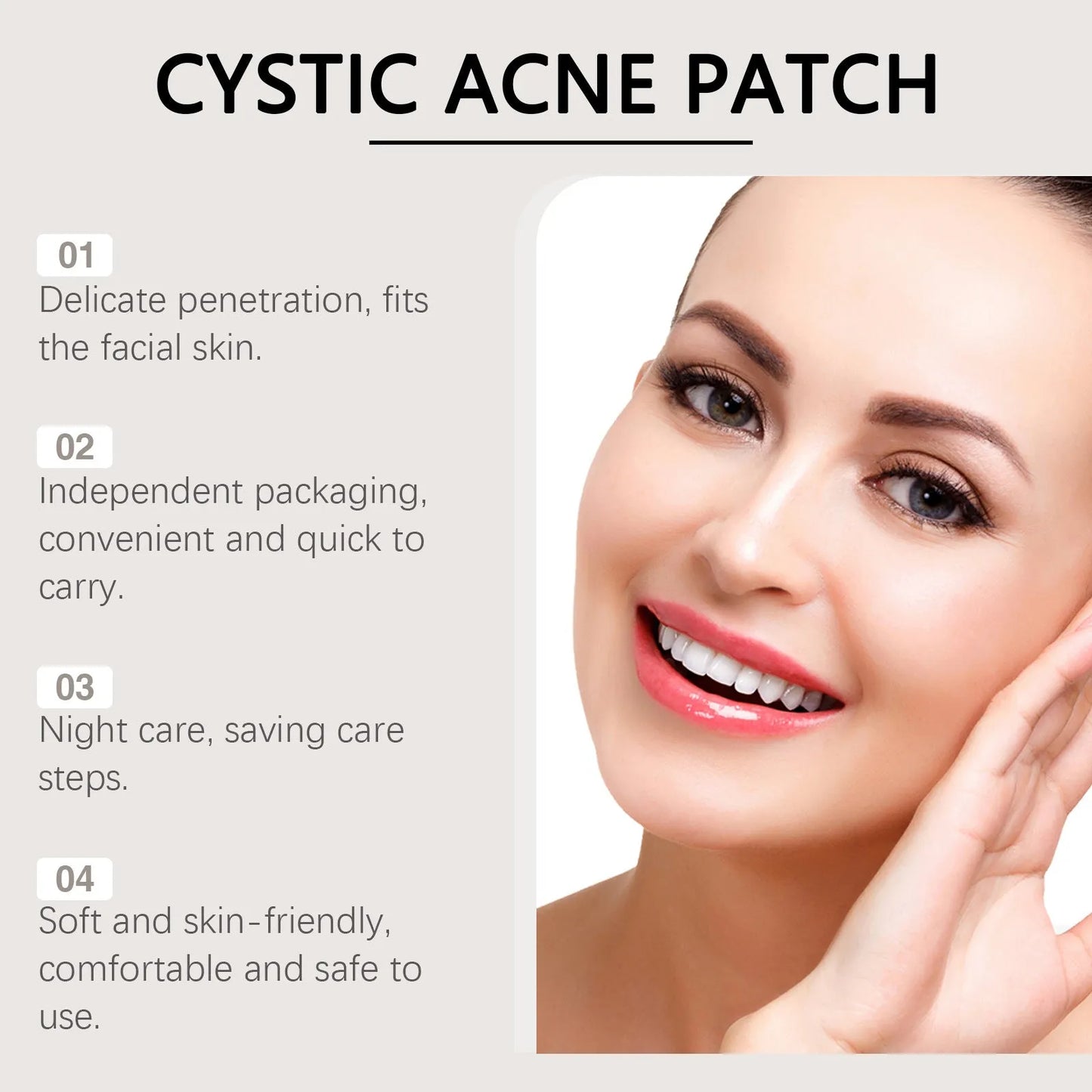 Nine transparent acne repair microneedle patches with tea tree oil and Centella asiatica