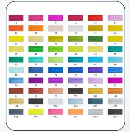 Double-headed alcohol-based oily colour animation paint pens with round and inclined tips for professional art students