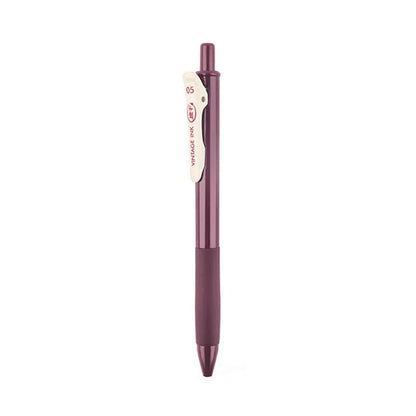 Retro colour gel pen set with plastic barrel and 0.5mm tip in five colour options