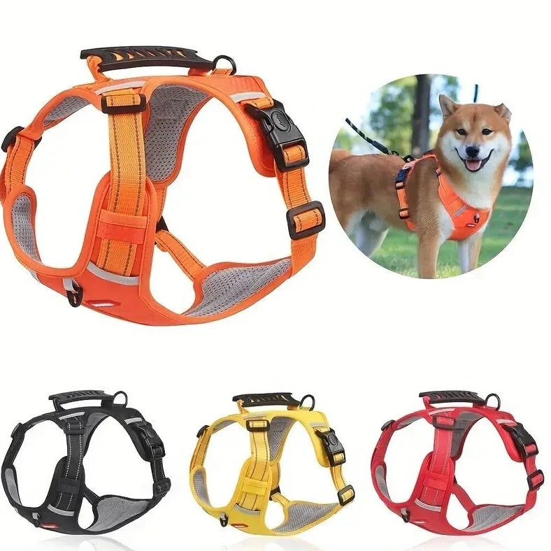Dog chest harness traction rope in six colours with adjustable sizing for walking control