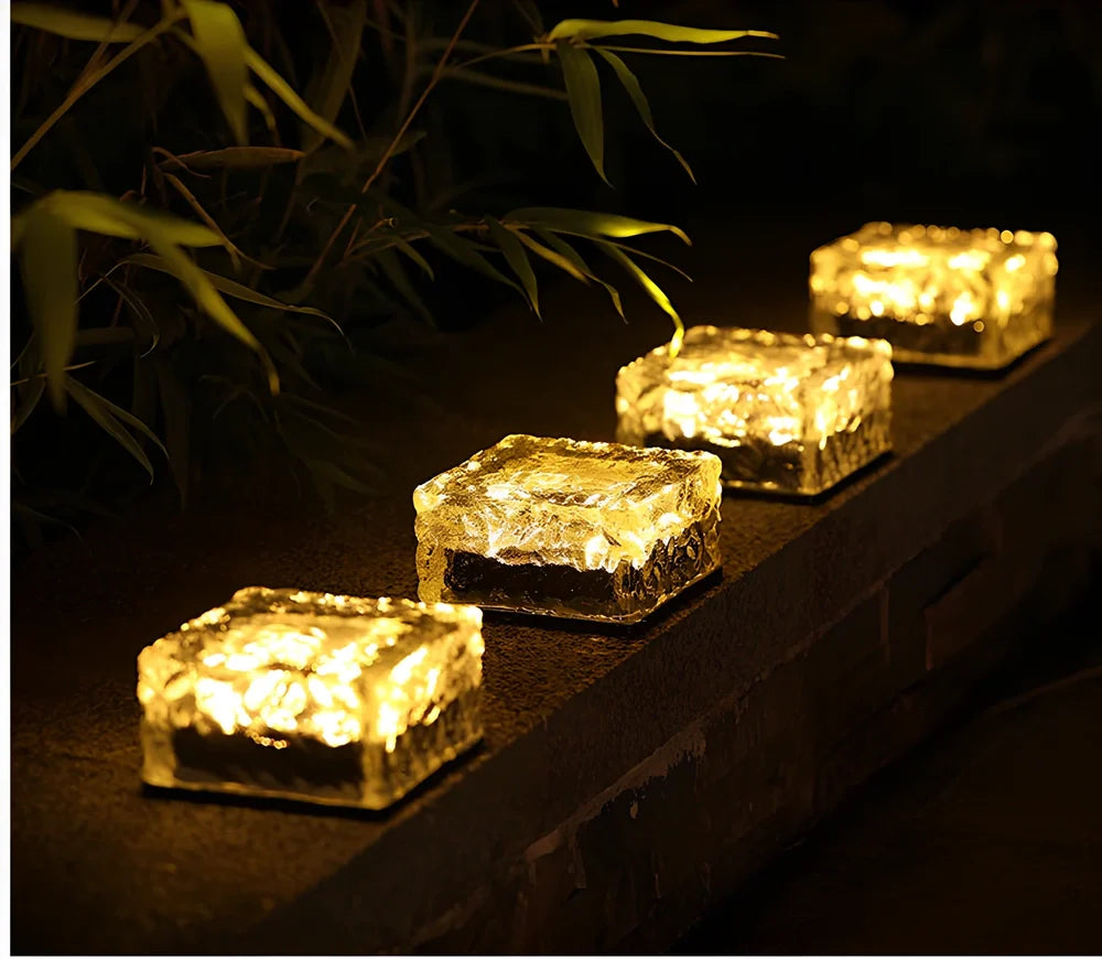 Solar garden light with toughened glass construction and waterproof design for outdoor illumination