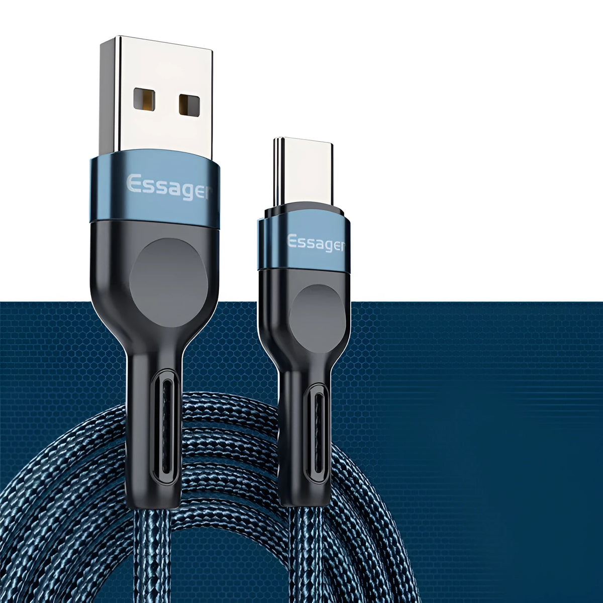 USB Type-C 3A fast charge data cable for Android phones in black red, grey or blue, 0.5m 1m 2m