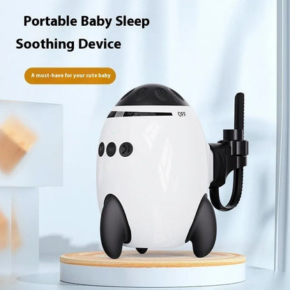 White baby sleep comforter with automatic shaking and Bluetooth, 12x9.3x8cm ABS toy for infants