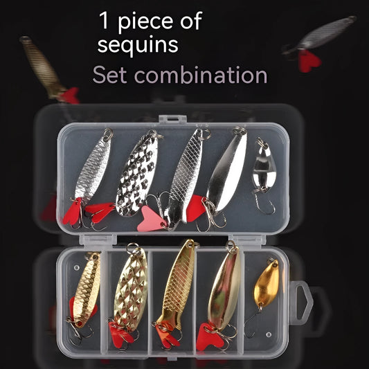 Iron pineapple fishing lure with metal sequin detailing in gold and silver colours