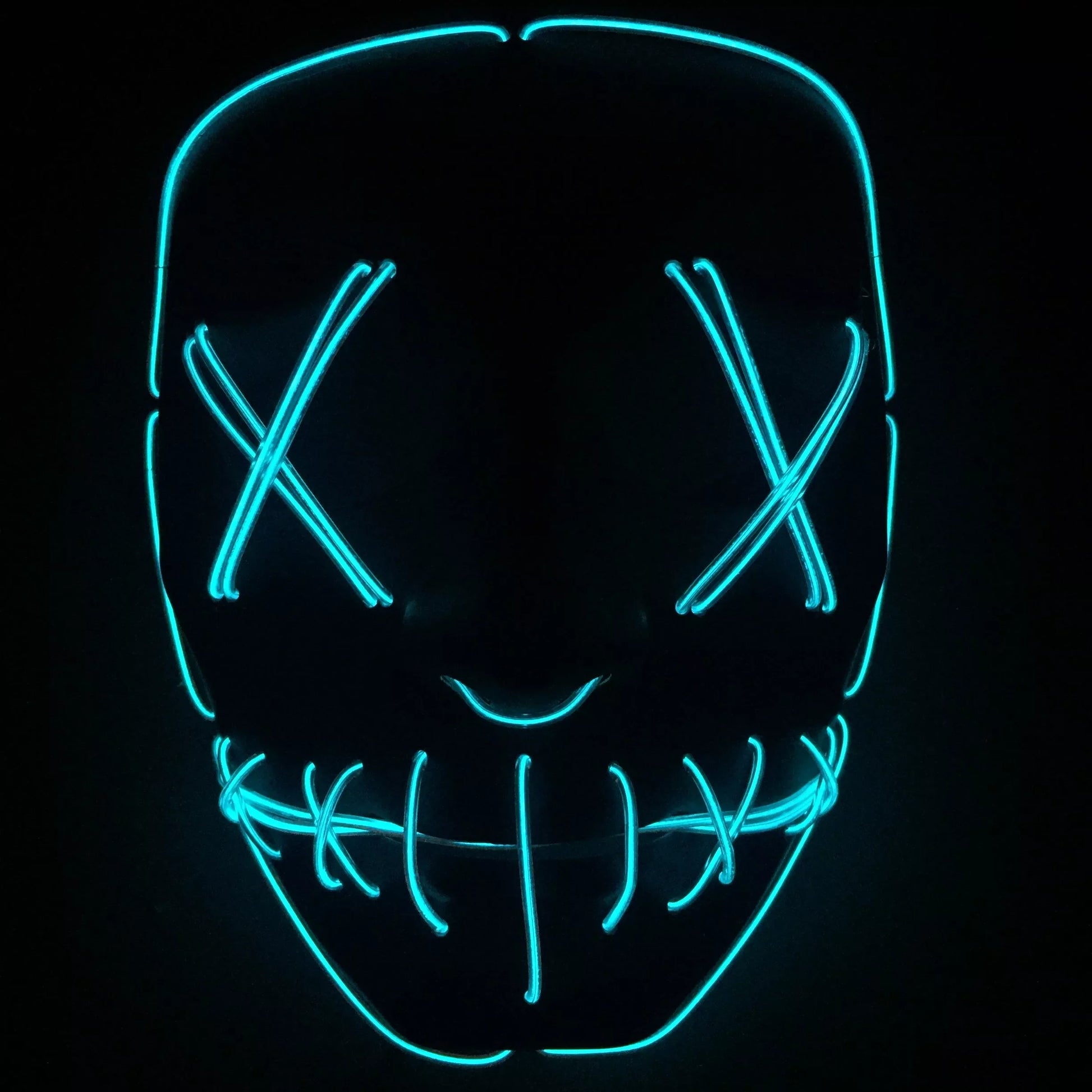 Halloween LED Glowing Full Face Mask in various colors with customizable lighting modes