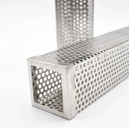 Premium stainless steel smoker tray holder in various shapes and sizes for backyard grilling and smoking