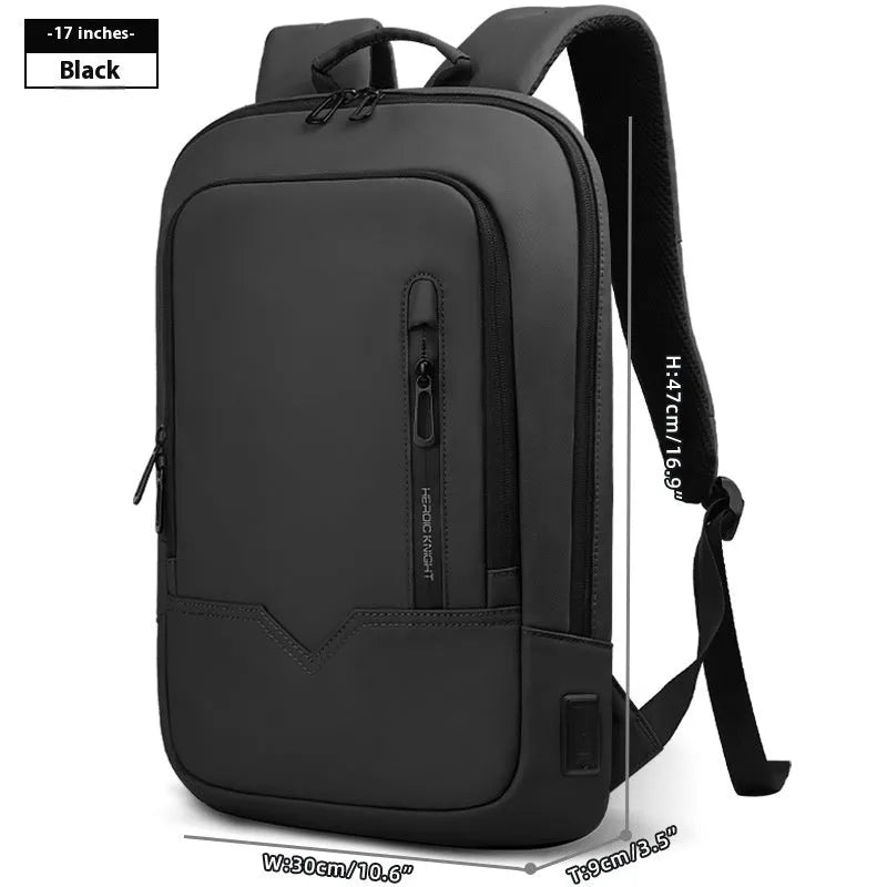 Lightweight men's polyester commuter backpack with USB charging port in multiple colour options.