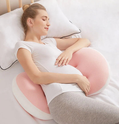 U-Shape Pregnancy Pillow in Pink Grey, Pink White, and Blue White for abdomen and waist support