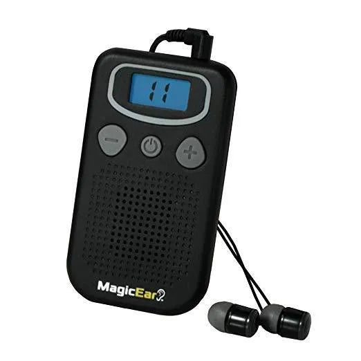 Brilliant coloured digital hearing aid amplifier with handheld FM radio-style design