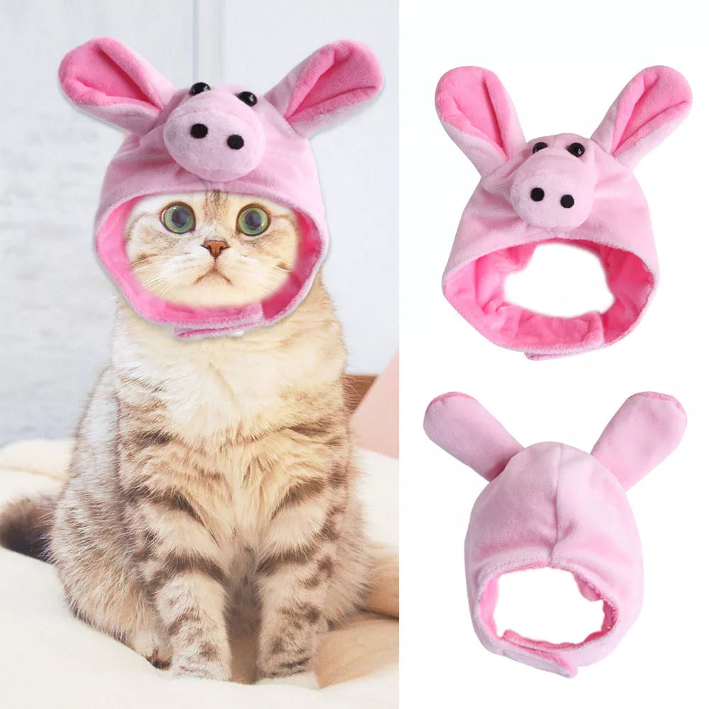 Cartoon-themed pet hat for cats with unique embroidery detailing