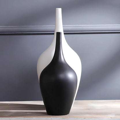 White ceramic tall vase with matte finish measuring 160mm height for flower arrangements