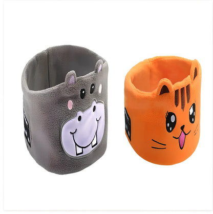 Bluetooth animal headband sleep mask with dinosaur hood showing integrated speakers and wireless design