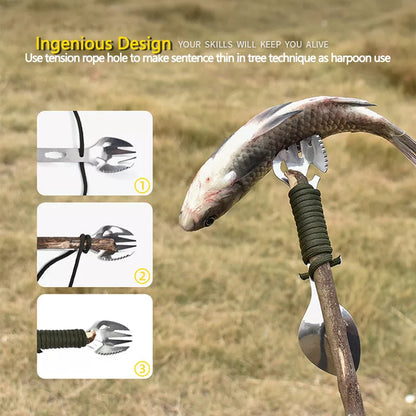 Stainless steel multifunctional fork spoon with bottle opener for outdoor adventures