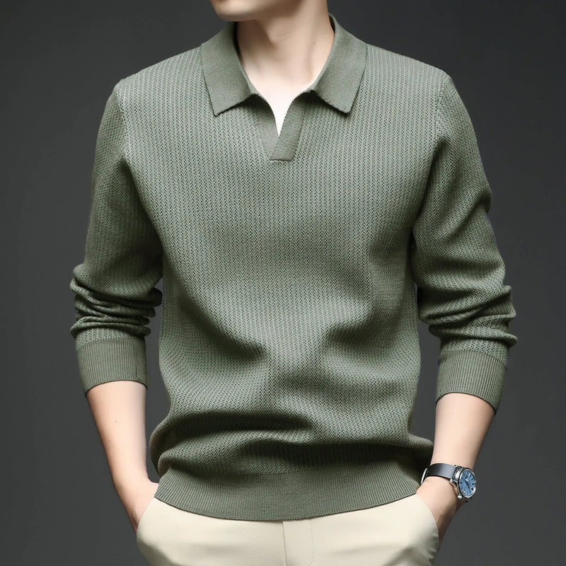 Men's Autumn Loose Pullover Sweater with 50.4% Polyester Blend for Casual Layering and Everyday Wear in Five Size Options from M to 4XL