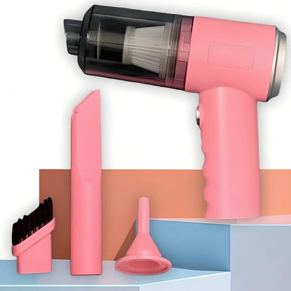 Portable cordless vacuum cleaner with USB charging for car and home use