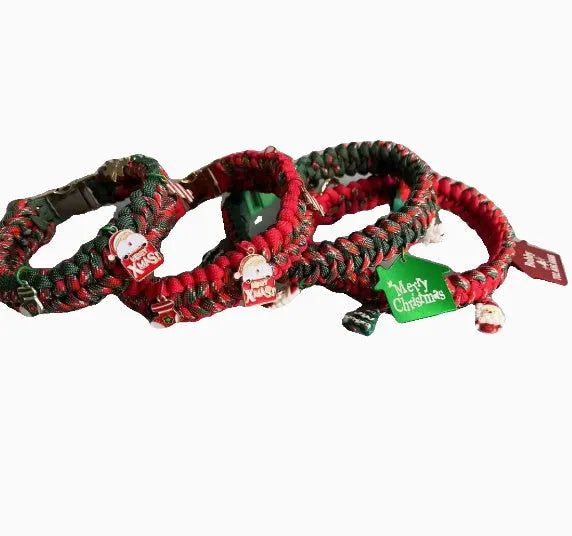 Green hand-held rope dog leash with a P chain and metal release buckle for a large dog.