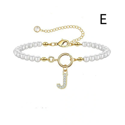 2024 fashion initial pearl bracelet for women with toggle clasp