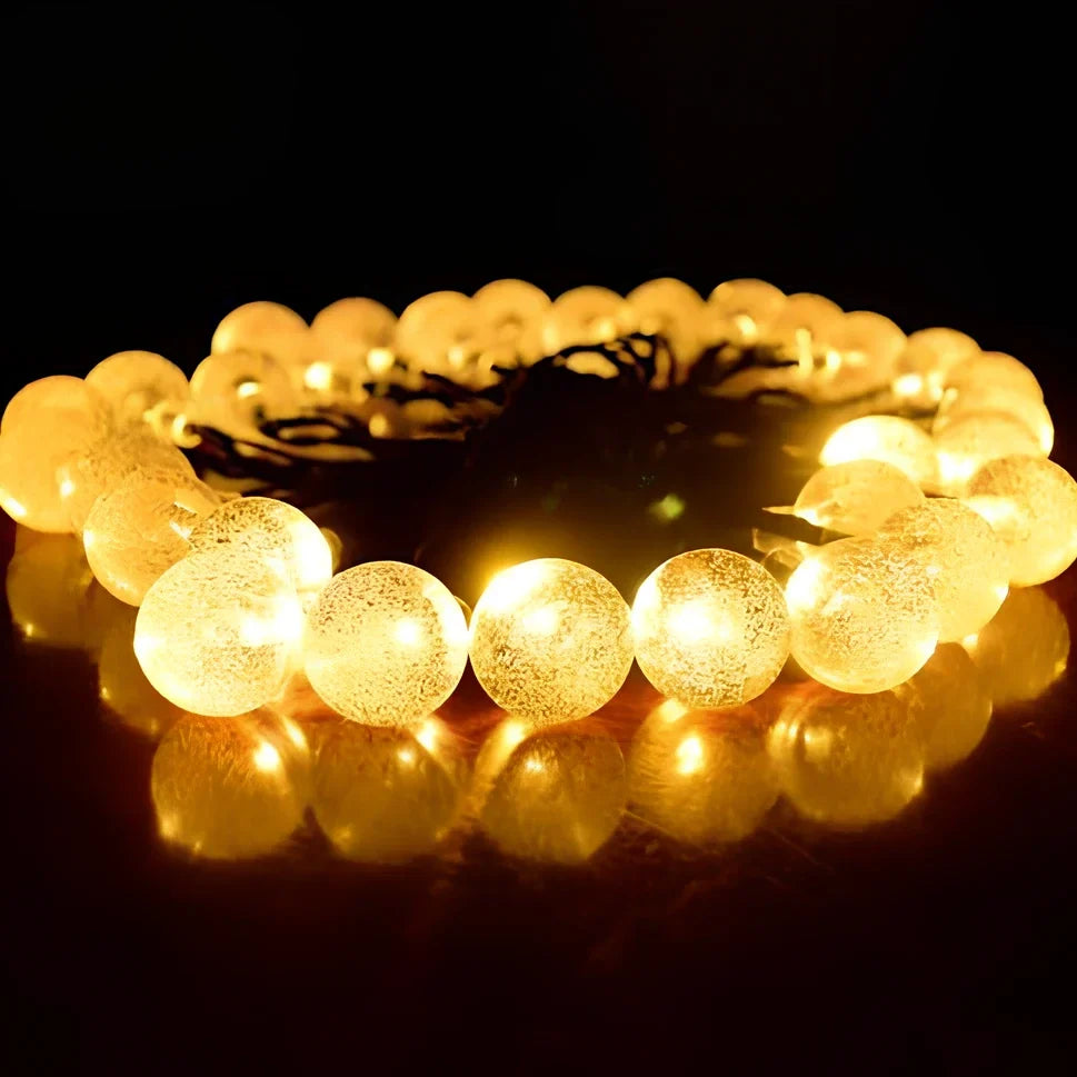 6.5-metre solar LED string lights with 30 bulbs for outdoor garden decoration